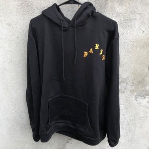 Black Pullover Hoodie with Gold Print